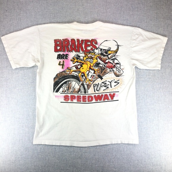 Bay Side Speedway T-Shirt Mens XL Brakes Are 4 Graphic Print Short‎ Sleeve USA - Picture 8 of 8